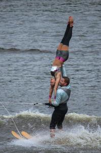 Jillian and Justin perform the Handstand